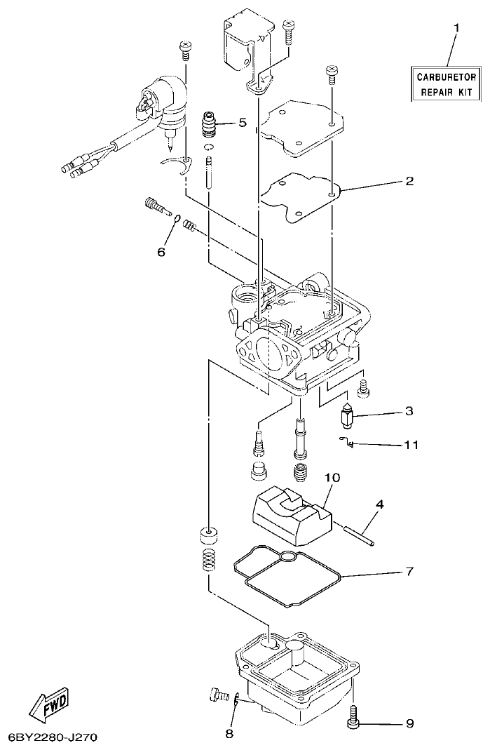 Yamaha F20CMH, F20CE REPAIR KIT 2 parts diagram